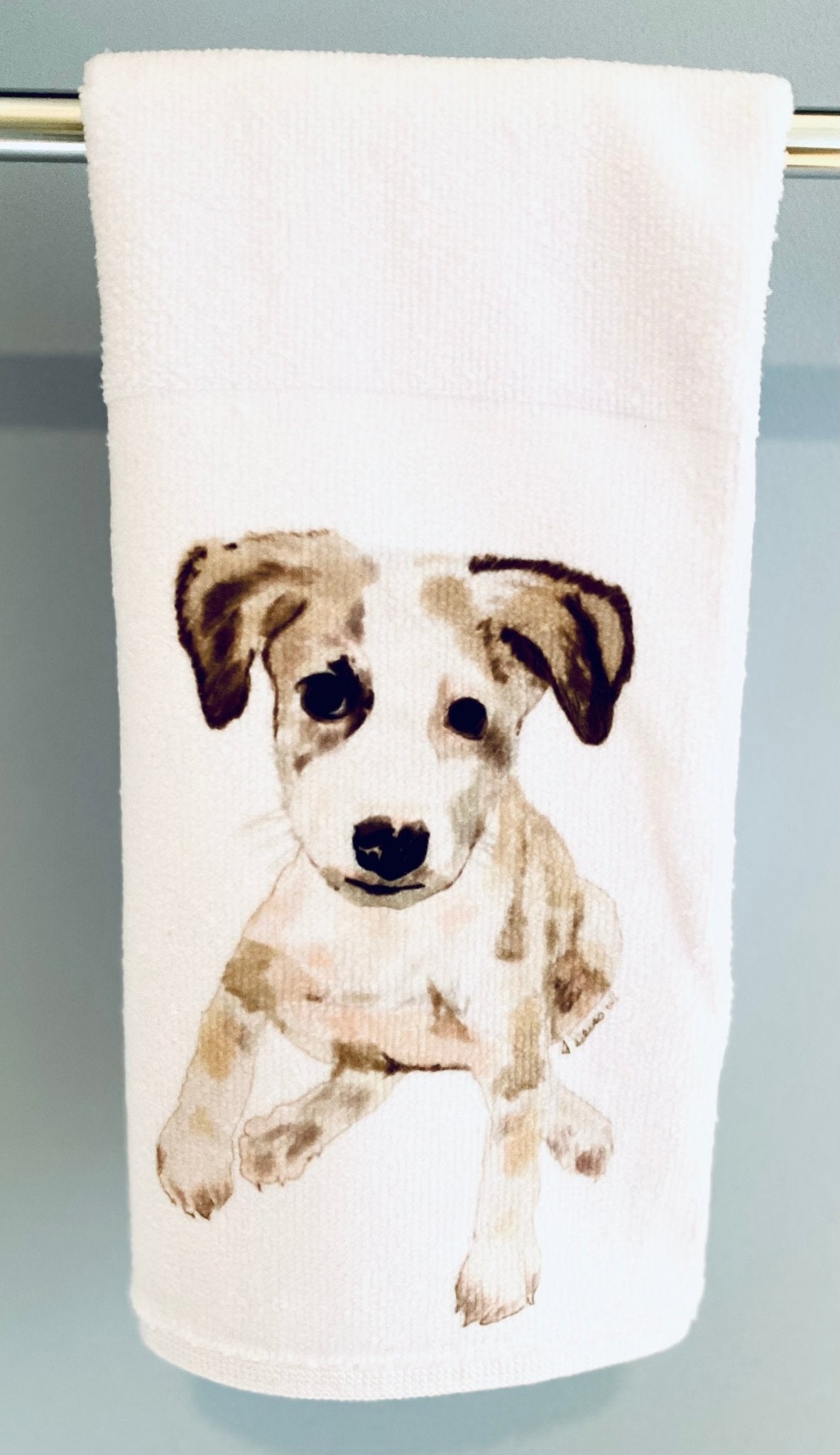 Puppy Tea Towel - Blue Cava