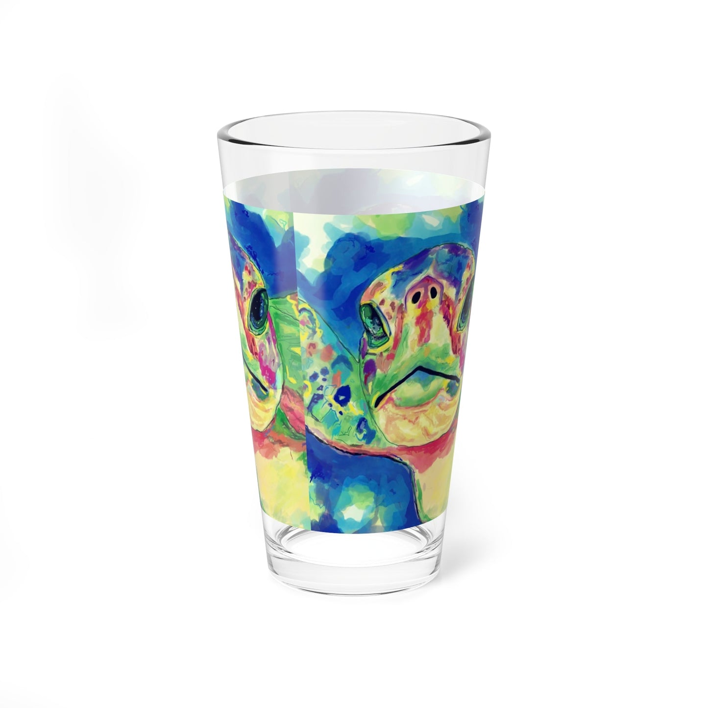 Rainbow Sea Turtle Glass, 16oz - Blue Cava