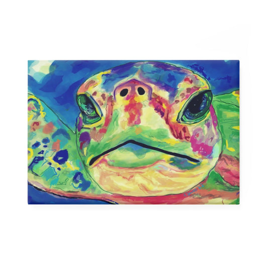 Rainbow Sea Turtle Magnet, Rectangle (1 & 10 pcs) - Blue Cava