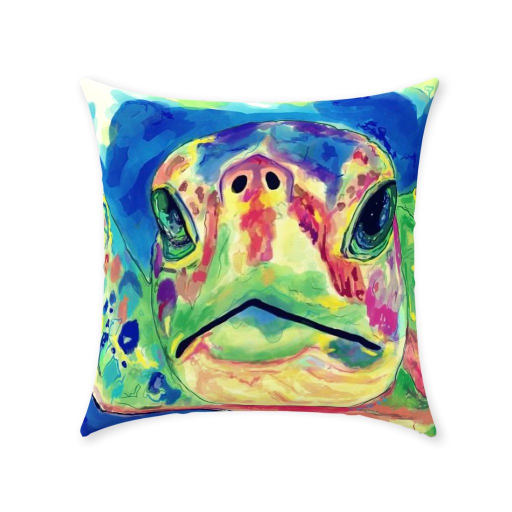 Rainbow Turtle Throw Pillows - Blue Cava