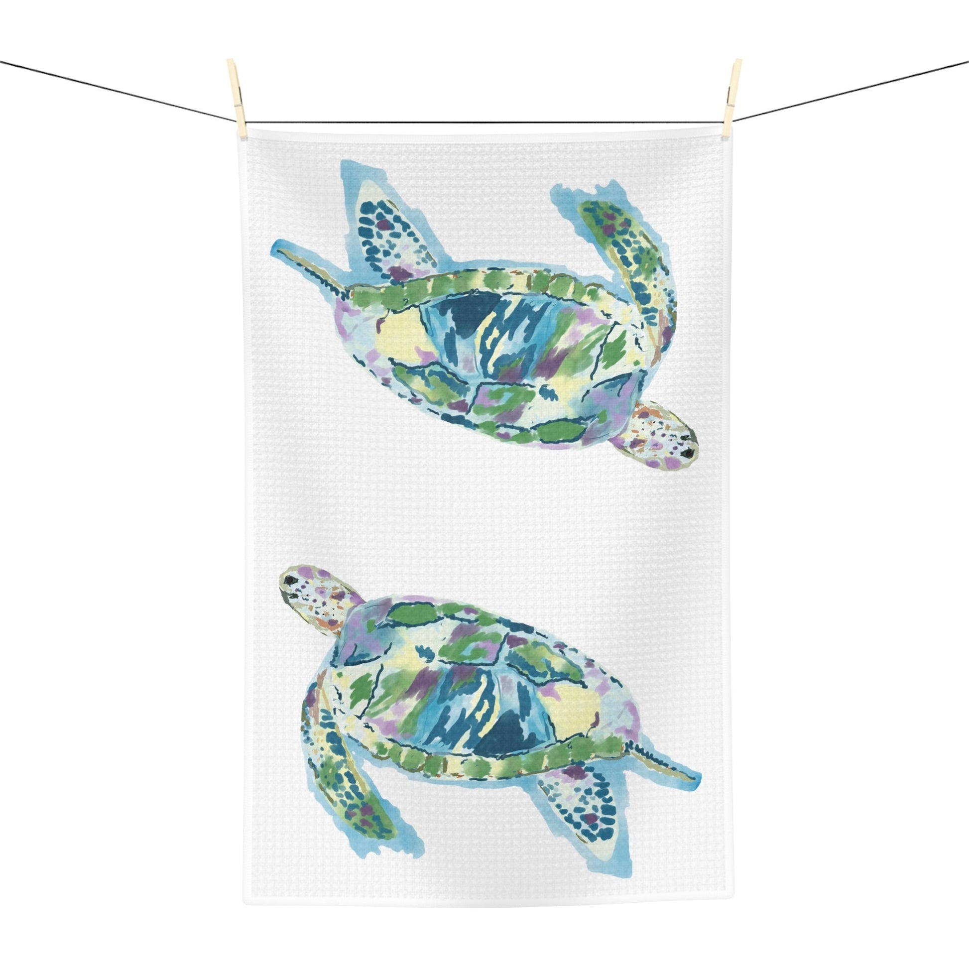 “Ranger” Sea Turtle Microfiber Tea Towel - Blue Cava