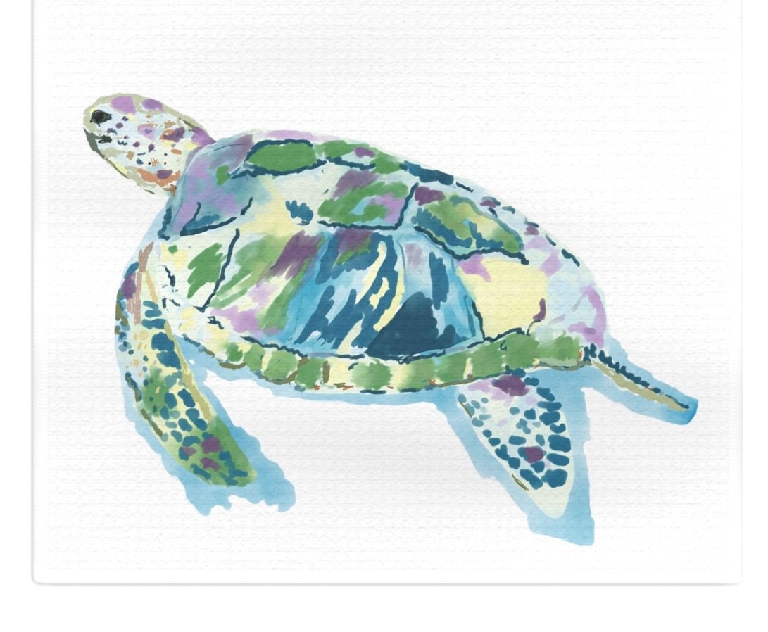 “Ranger” Sea Turtle Microfiber Tea Towel - Blue Cava