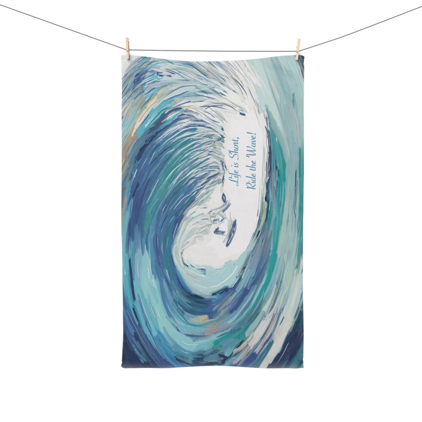 Ride the Wave Hand Towel (Poly/Cotton) - Blue Cava