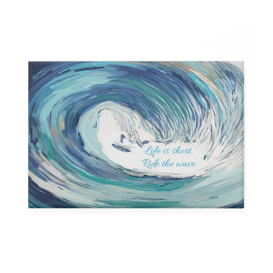 Ride the Wave Magnet, Rectangle (1 & 10 pcs) - Blue Cava