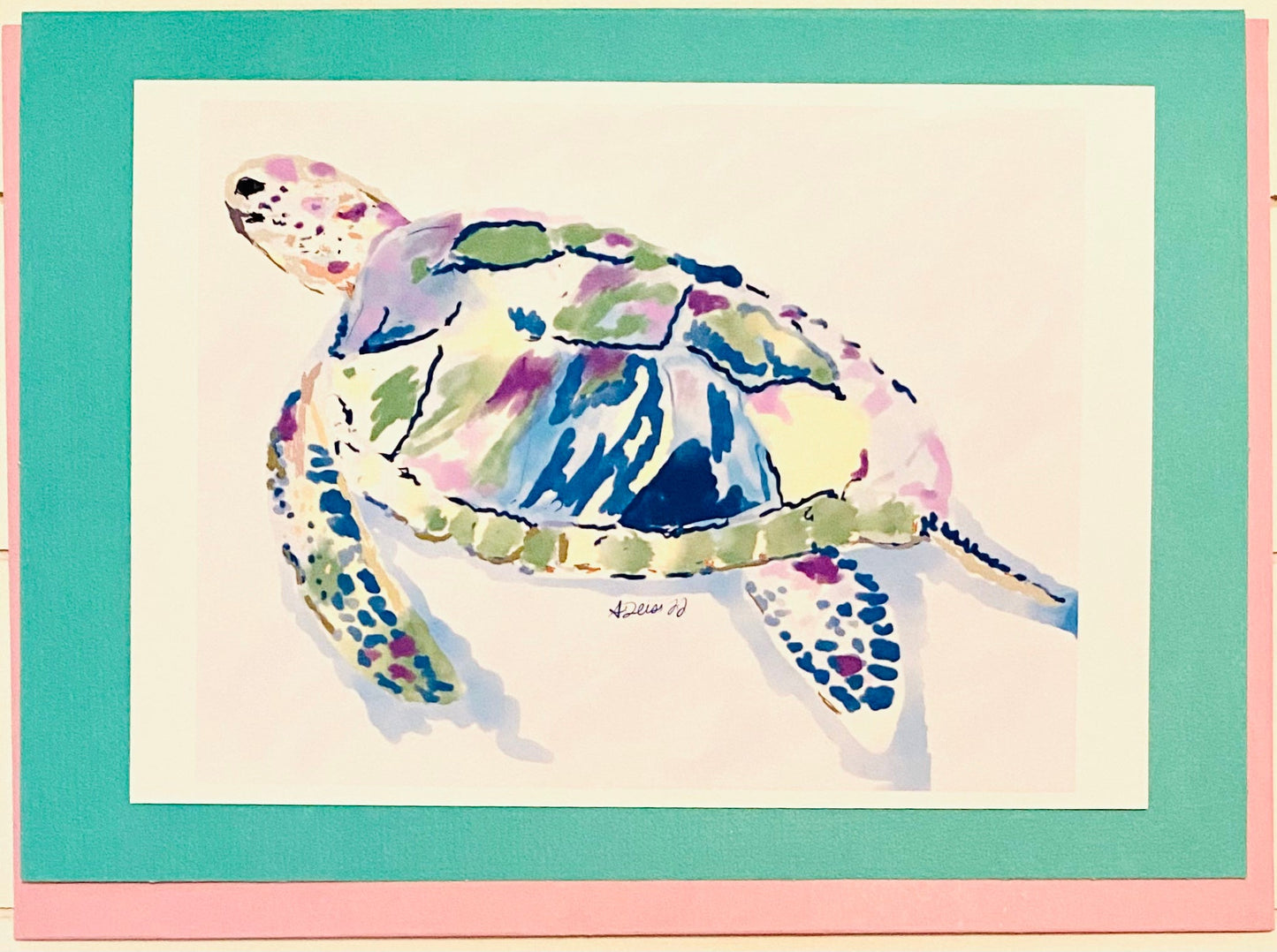 Sea Turtle II Greeting card - Blue Cava