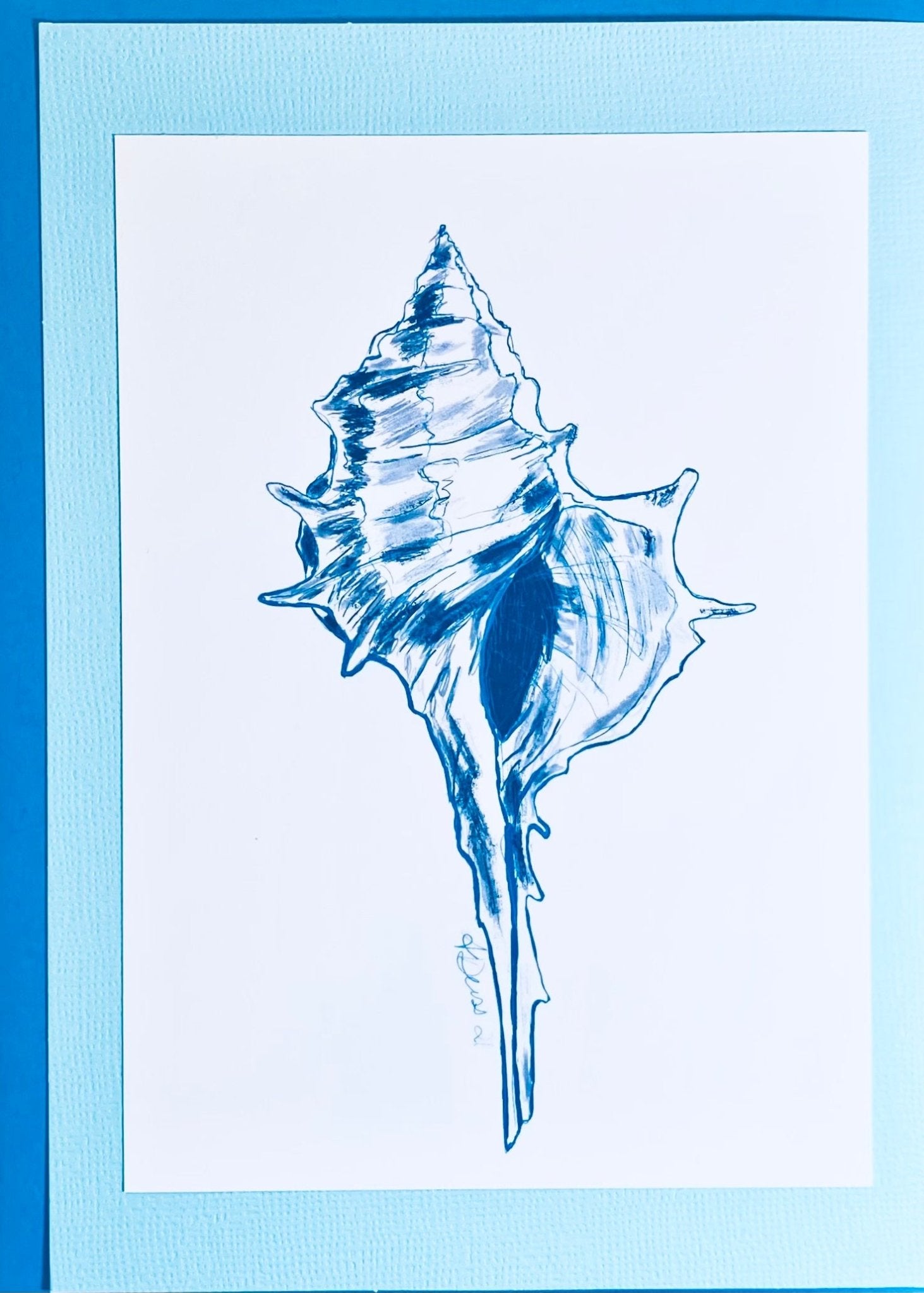 Shell Greeting card - Blue Cava
