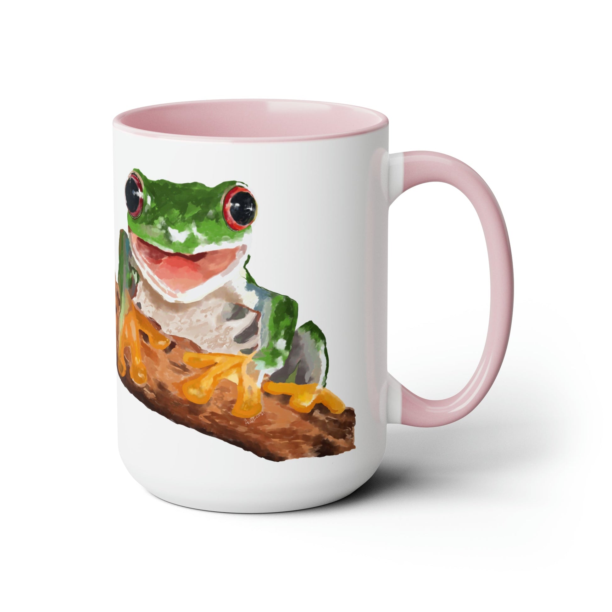 “Skylar” Frog Two-Tone Coffee Mugs, 15oz (multiple colors) - Blue Cava