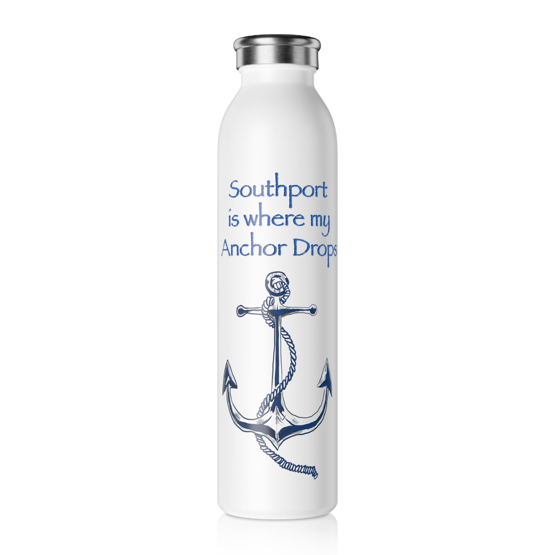 Southport Anchor Slim Water Bottle - Blue Cava