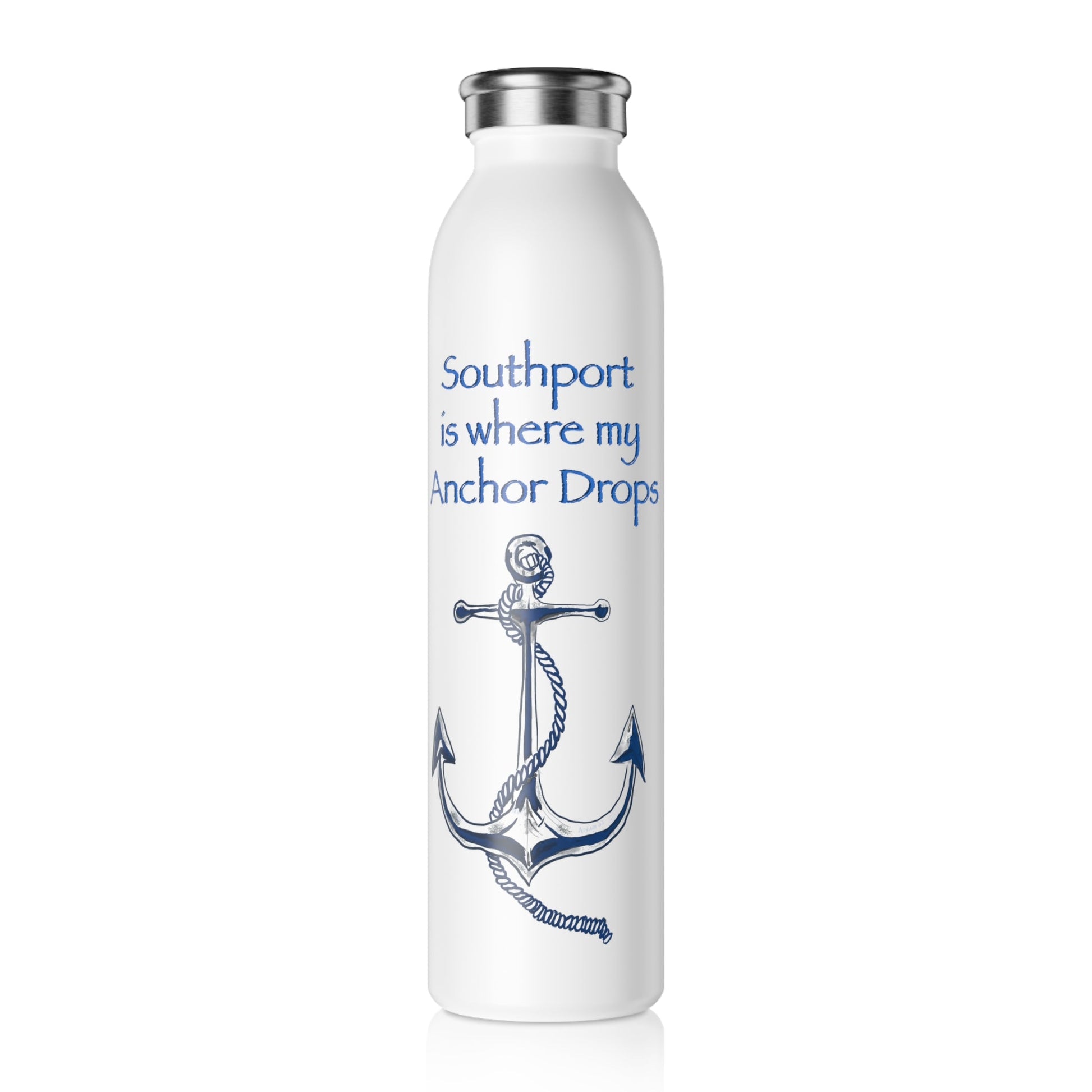 Southport Anchor Slim Water Bottle - Blue Cava