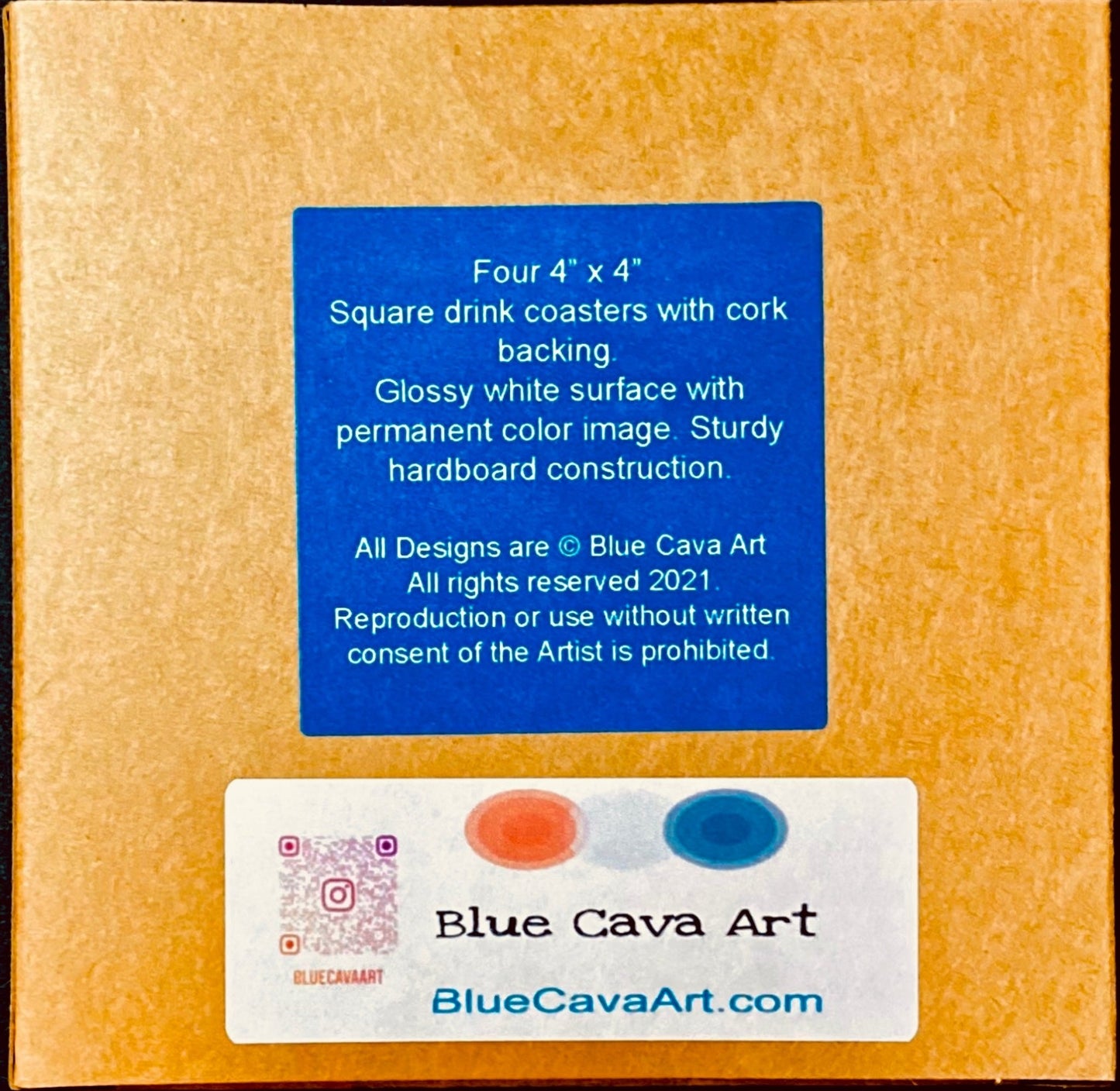 Southport Coaster set - Square 4” - Blue Cava