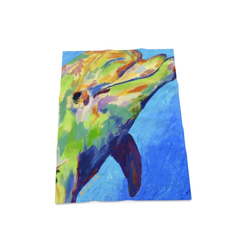 "Splash" Dauphin Linen Towel - Blue Cava