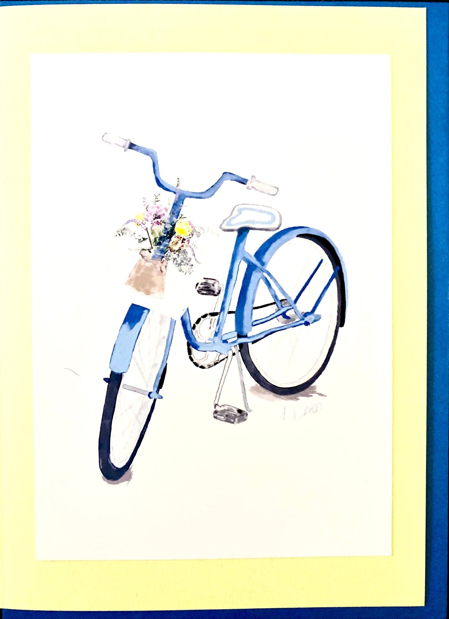 Spring bike Greeting card - Blue Cava