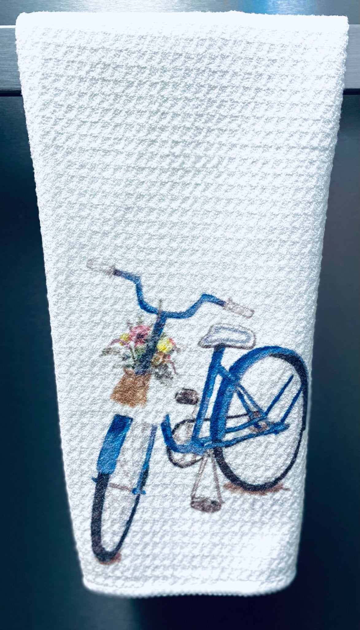 Spring Bike Microfiber Waffle Towel - Blue Cava