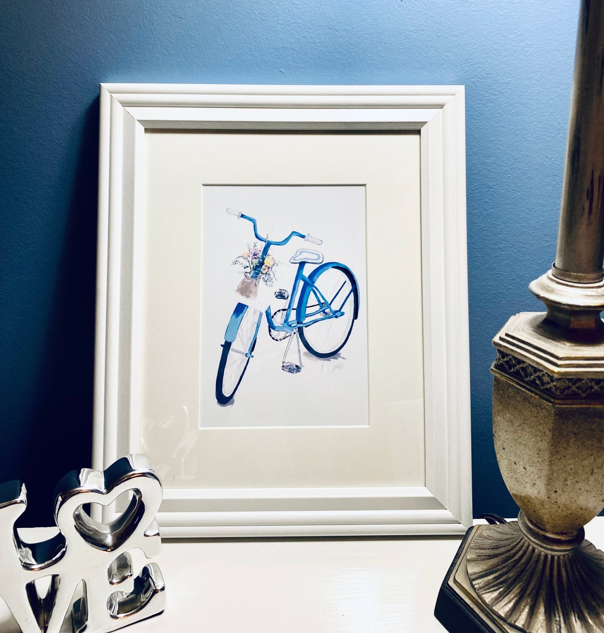 Spring Bike Wall art - Blue Cava