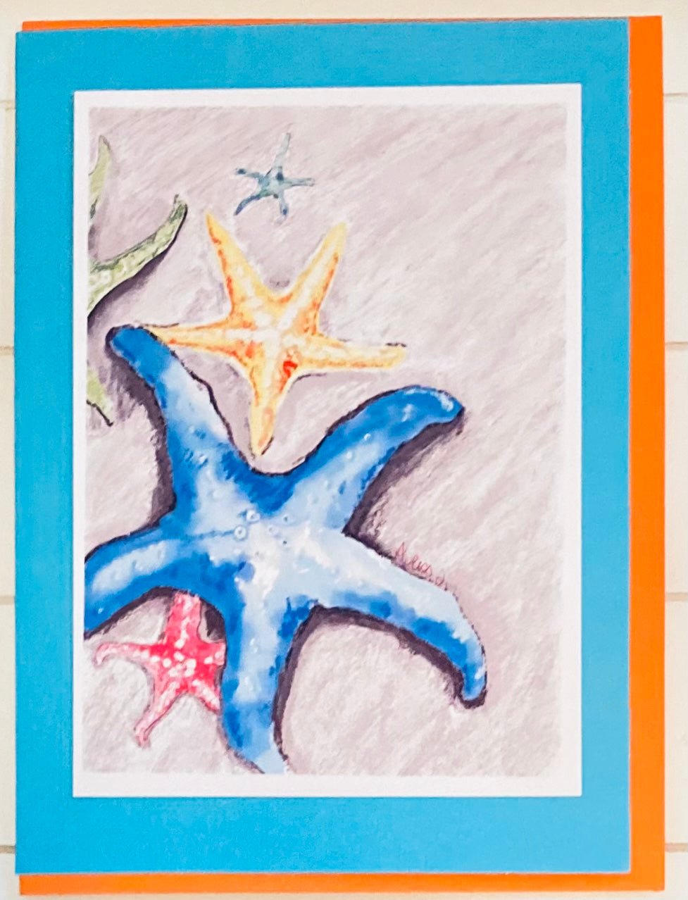 Starfish Greeting card - Blue Cava