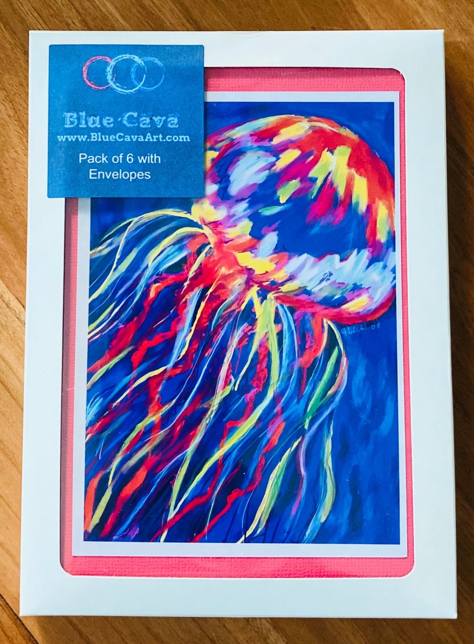 “Stringer” JellyFish Greeting card (Two Colors Available) - Blue Cava