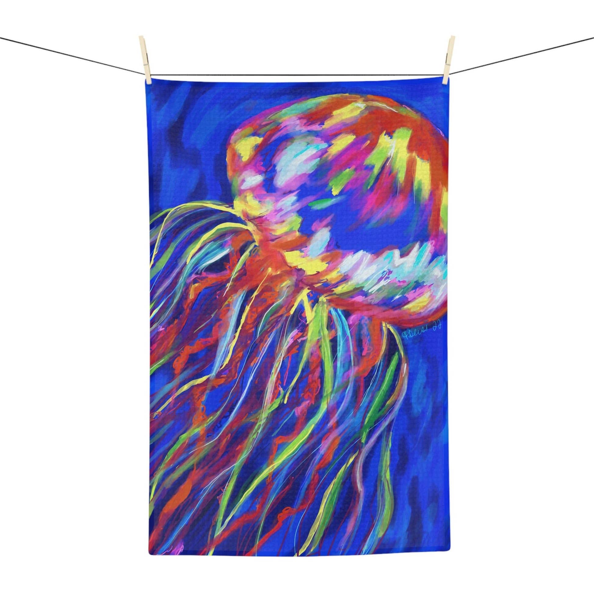 Stringer Jellyfish Microfiber Waffle Towel - Blue Cava