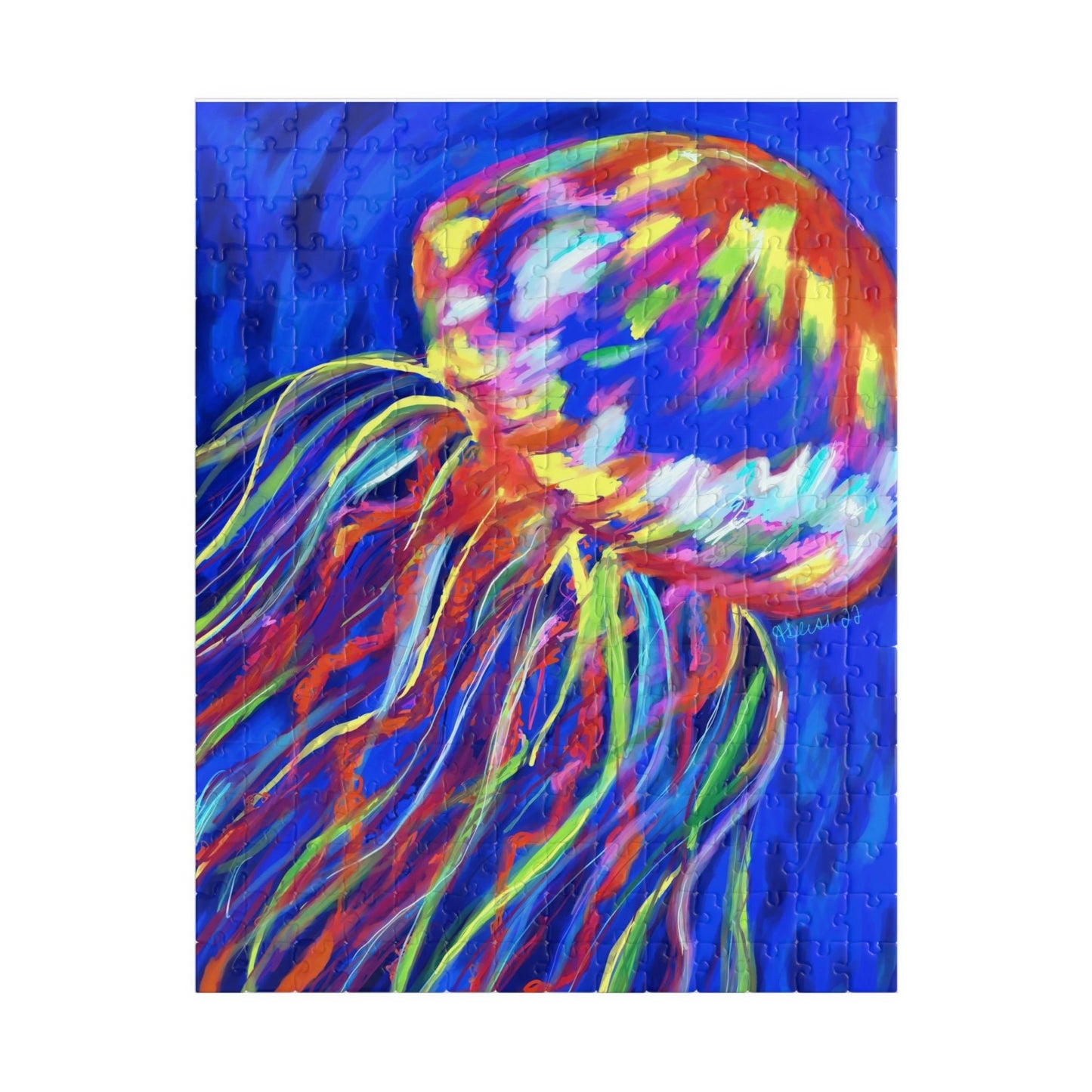 “Stringer” Jellyfish Puzzle ( 252 piece) - Blue Cava