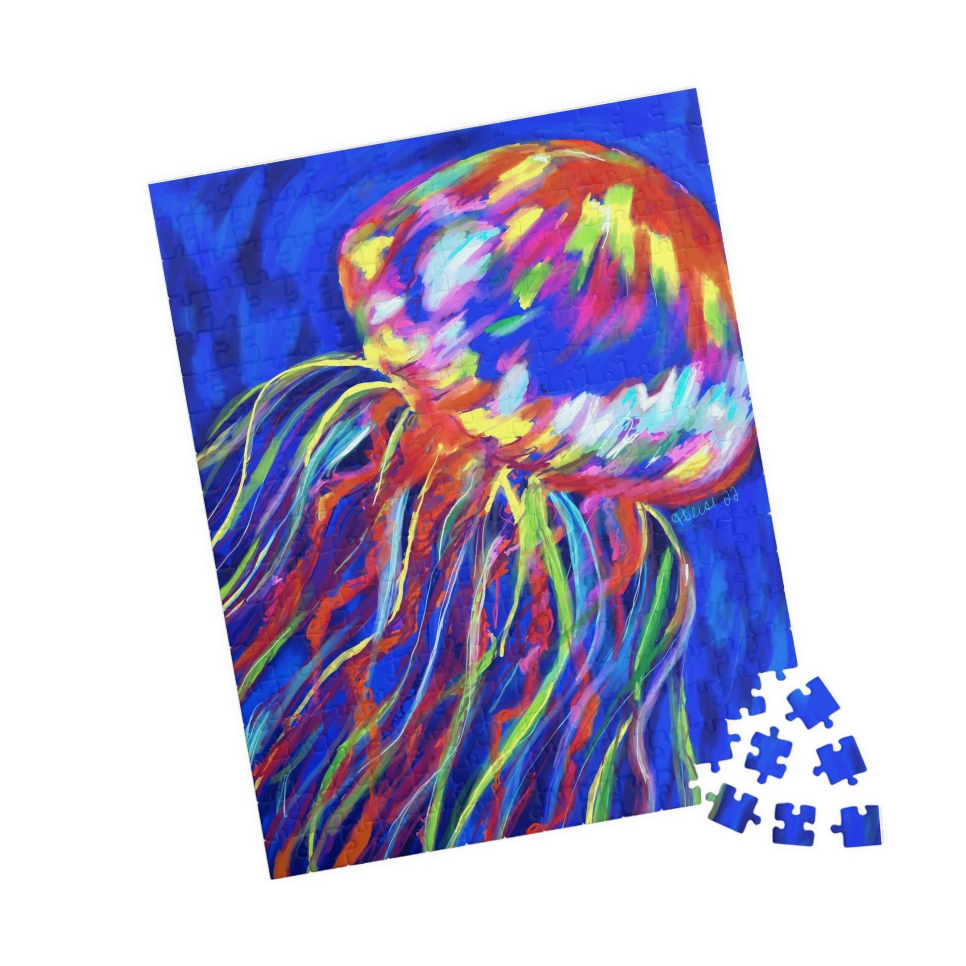 “Stringer” Jellyfish Puzzle ( 252 piece) - Blue Cava