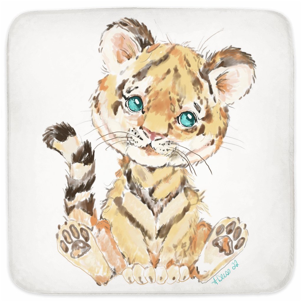 “Tigger the Tiger” Hooded Baby Towels - Blue Cava