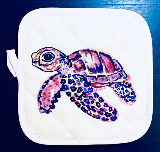 “Tilley” Sea Turtle Pot Holder - Blue Cava
