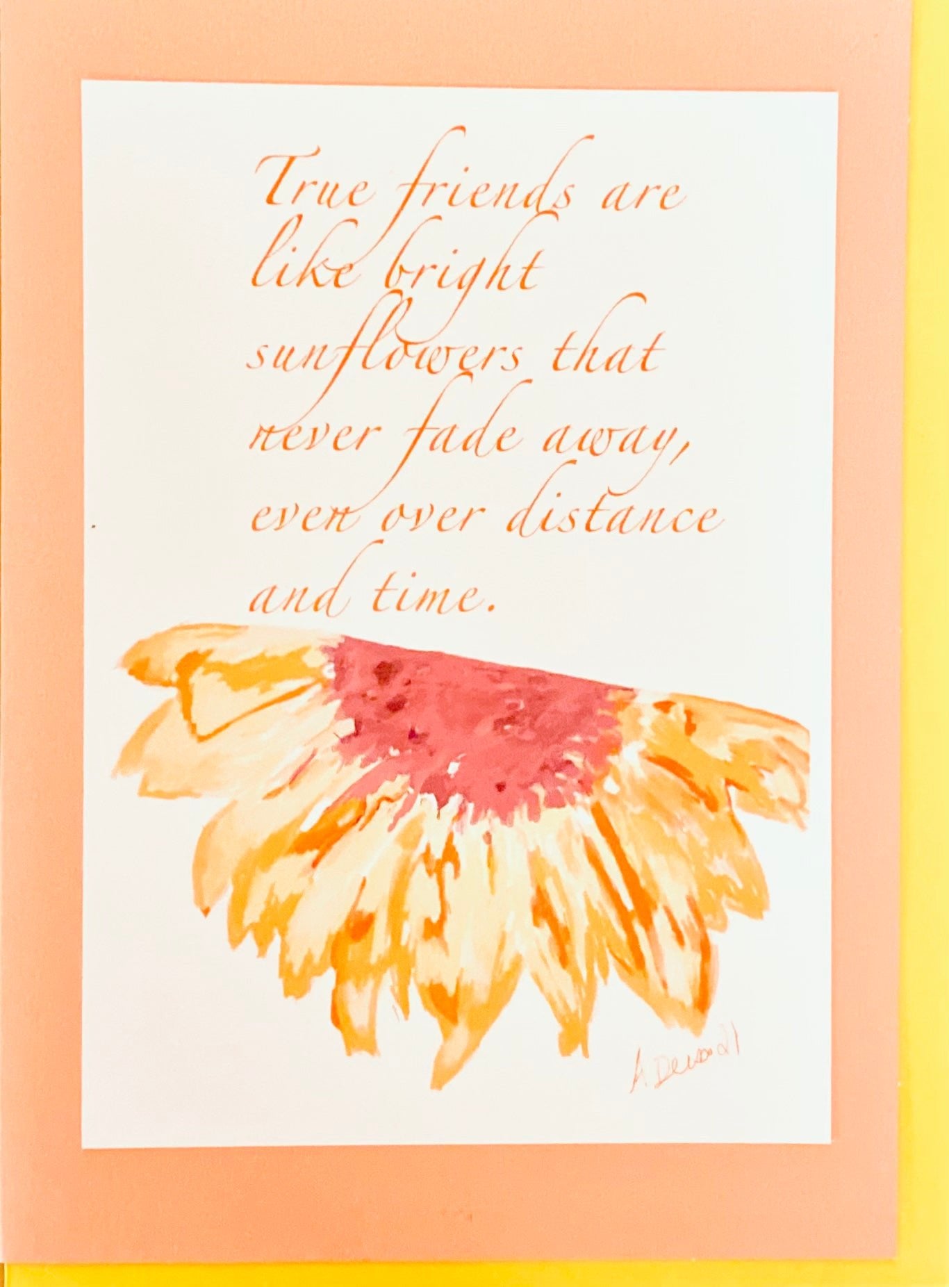 True Friends are Sunflowers Greeting card (Multiple colors available) - Blue Cava