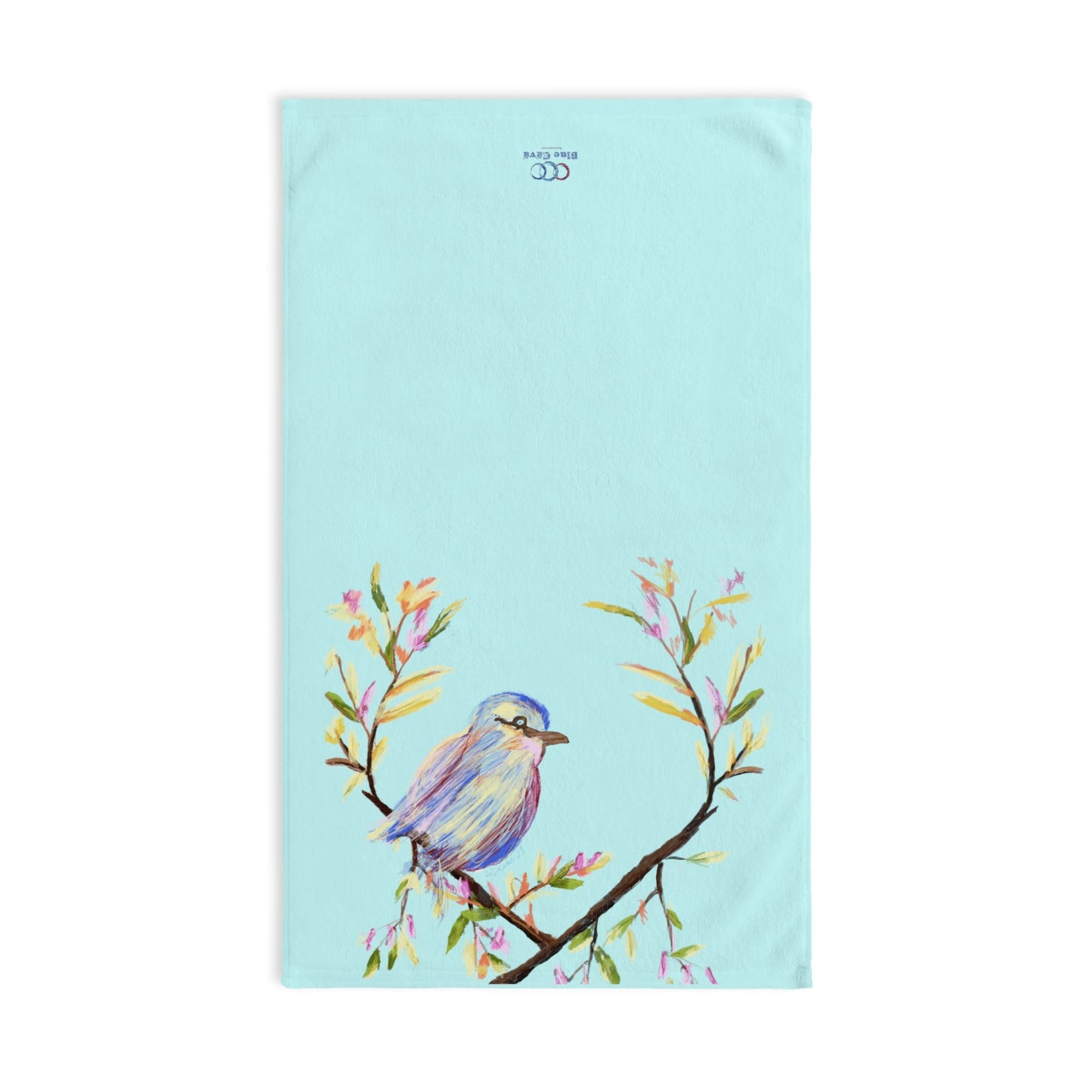 Watercolor Bird Hand Towel (Poly/Cotton) - Blue Cava