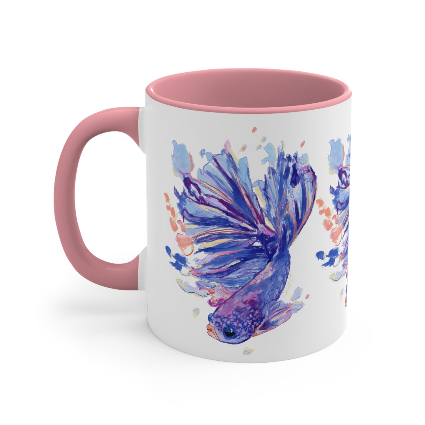 Watercolor Fish Accent Coffee Mug, 11oz - Blue Cava