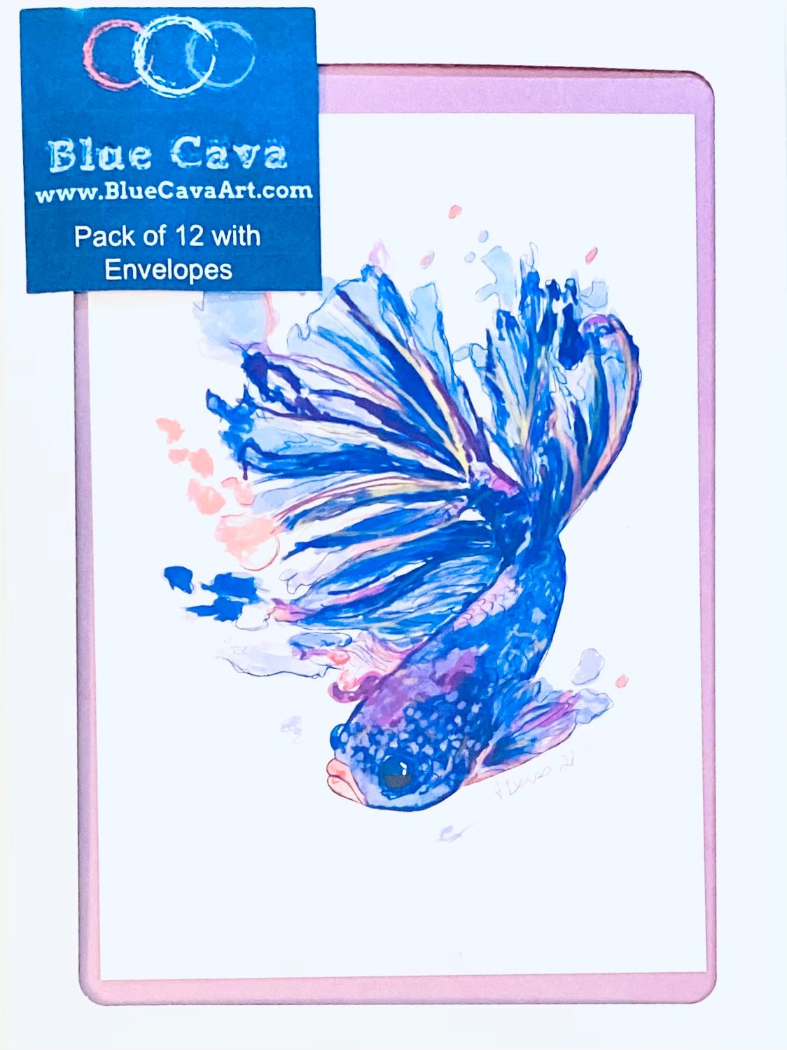 Watercolor Fish Greeting card (Two Colors Available) - Blue Cava