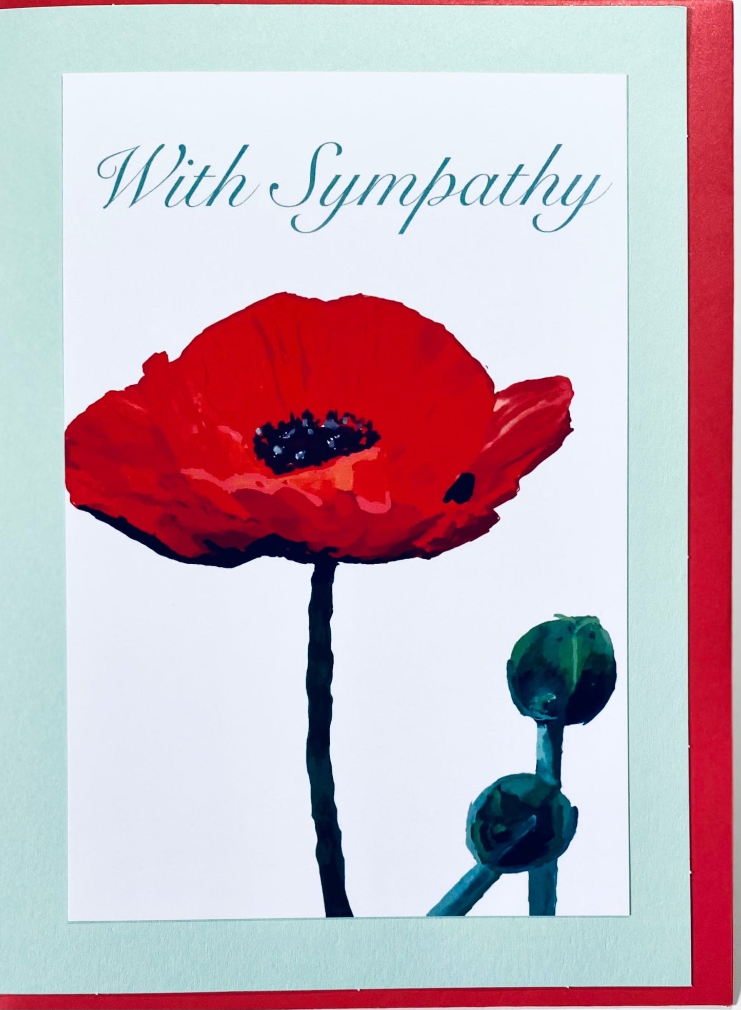 Watercolor Sympathy Greeting Card - Blue Cava