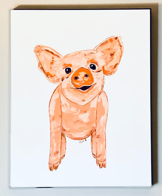 “Wilbur” The Pig Wall Art - Blue Cava