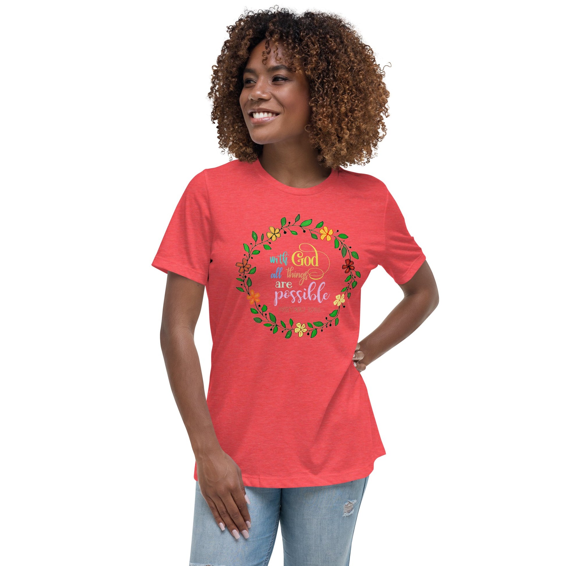 With God all things are possible Relaxed T-Shirt - Blue Cava