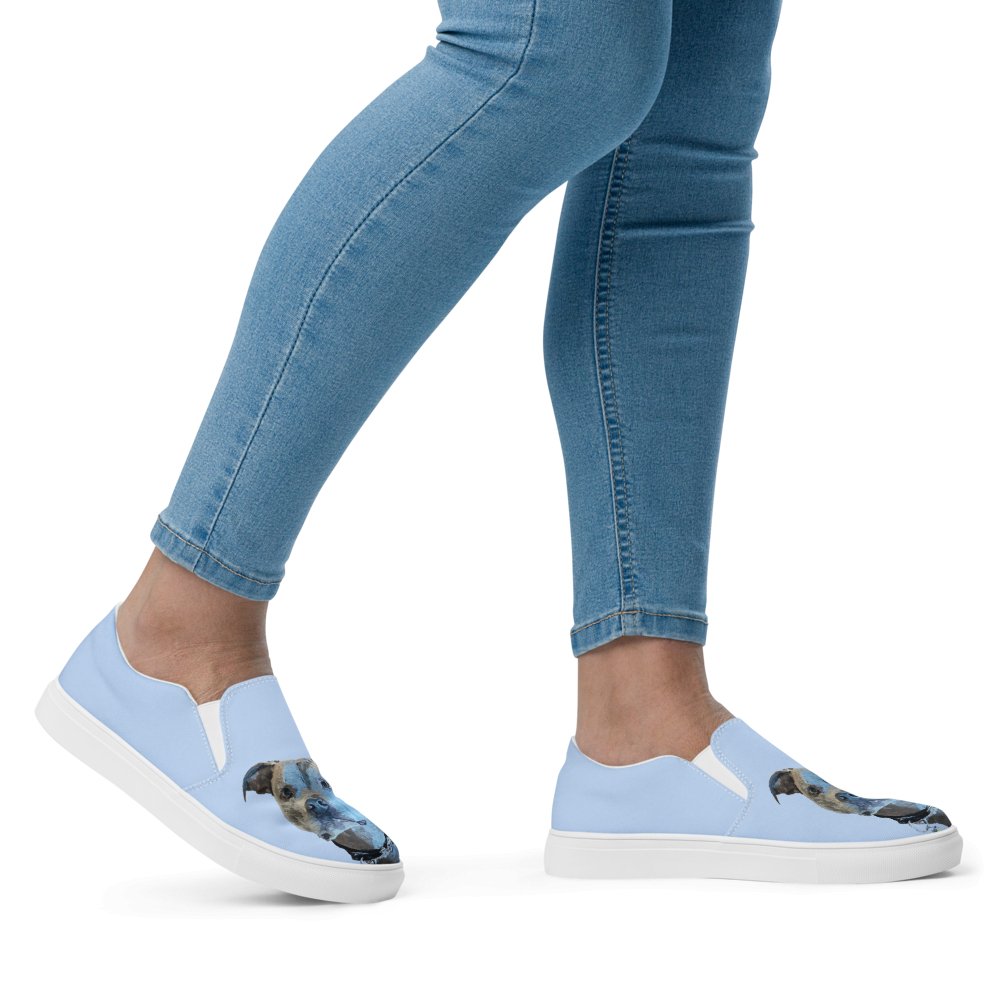 Women’s slip-on canvas shoes - Blue Cava
