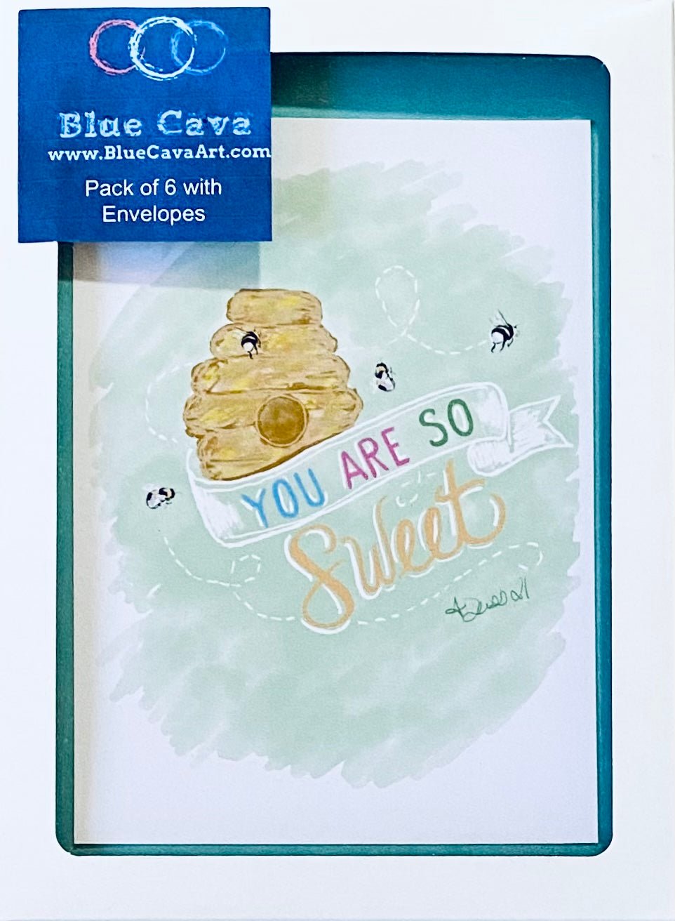 You are So Sweet Greeting card (Two colors available) - Blue Cava