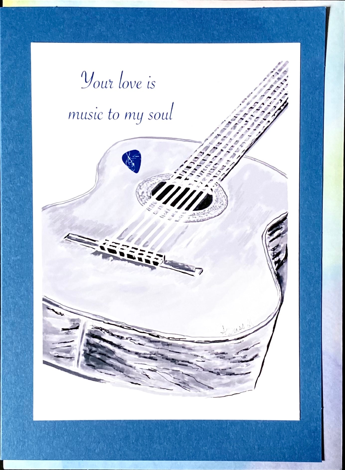 Your love Is Music to My Soul Greeting Card - Blue Cava